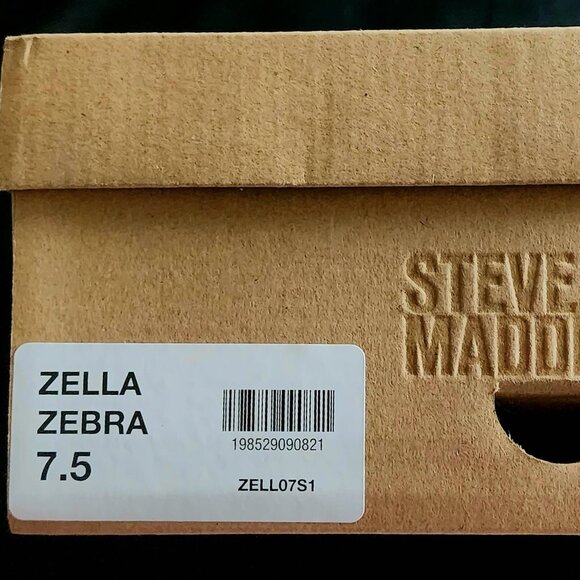 Steve Madden Zebra-Print Cow Hair Pointed-Toe Ruched Slingback Ballet Flats - Picture 8 of 9